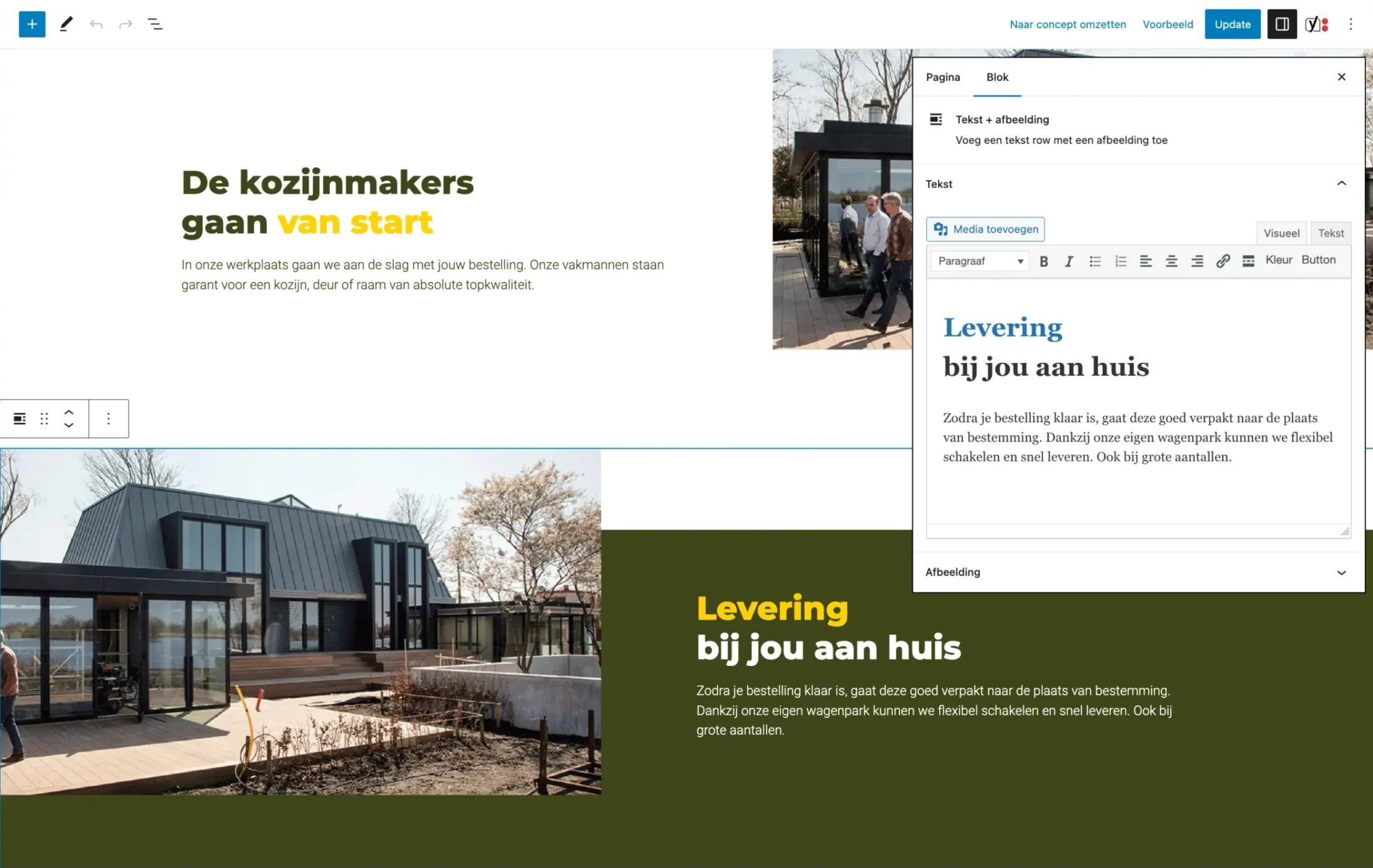 Blok bewerken binnen Gutenberg