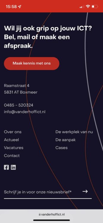 Screenshot - Van der Hoff ICT - Mobiel Footer