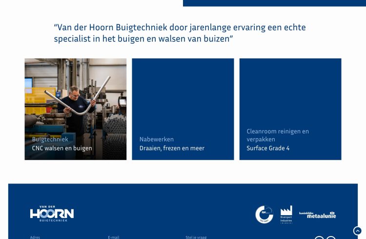 Screenshot - Van der Hoorn Buigtechniek - Diensten